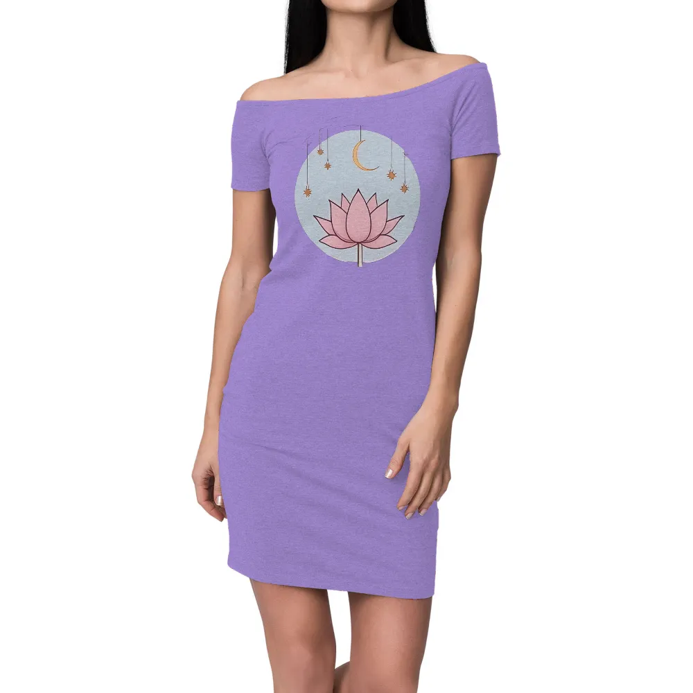 Custom Tee Shirts: Lotus Under the Moon - Serenity and Inner Peace|reflection t shirt butterfly