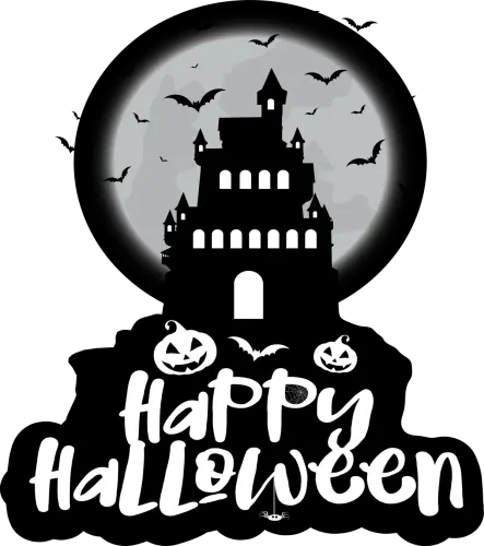 Tee Shirt Printing: Spooky Castle Happy Halloween Design