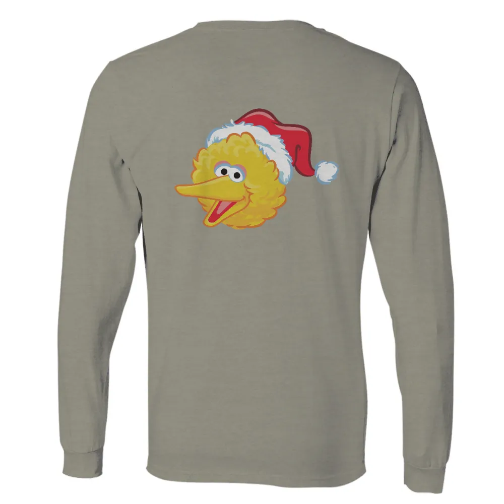 Custom Tee Shirts: Big Bird in a Santa Hat - Festive Holiday Joy|christmas shirts 2022