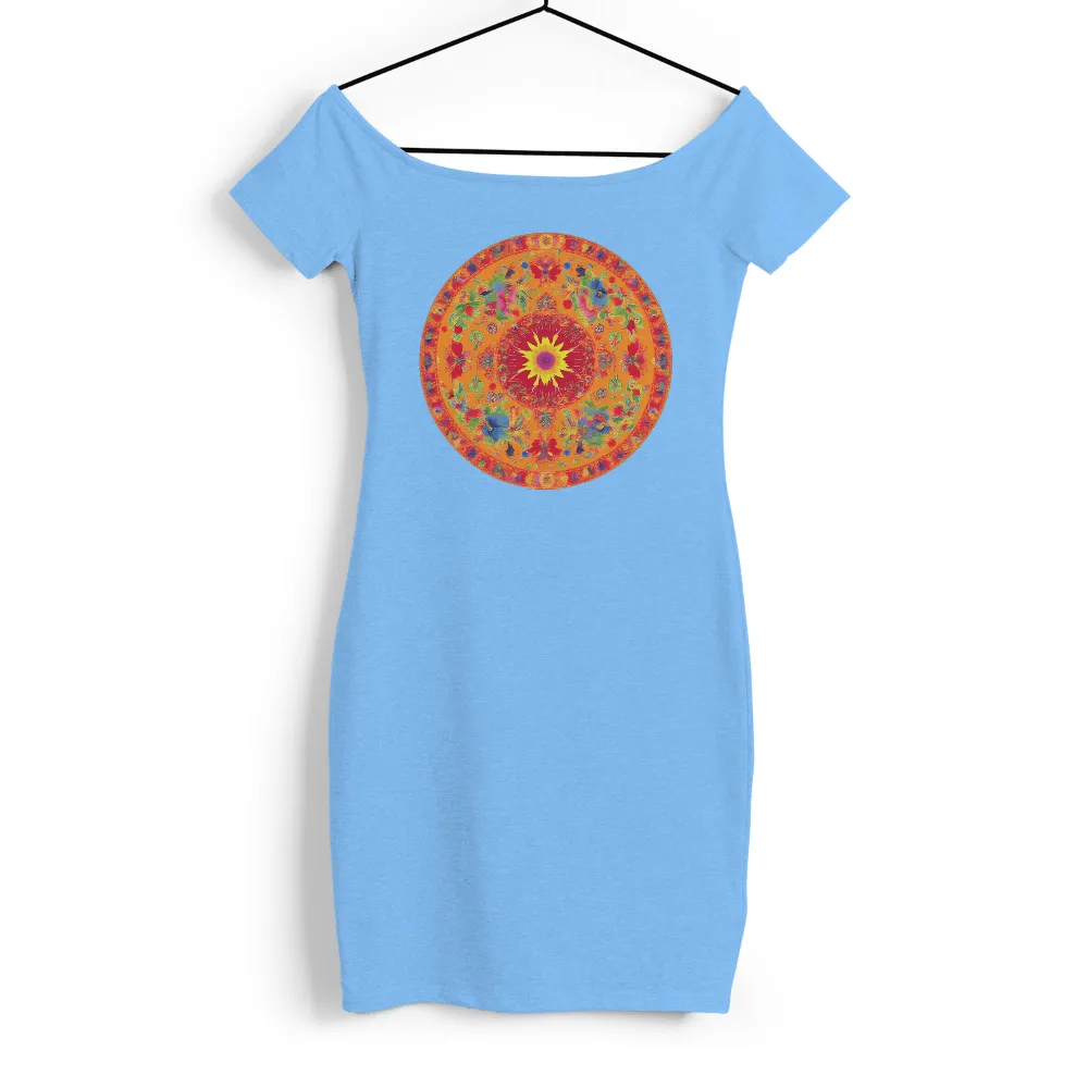 Customized Tee Shirts: Vibrant Mandala Sunflower Design|sunflower bee shirt