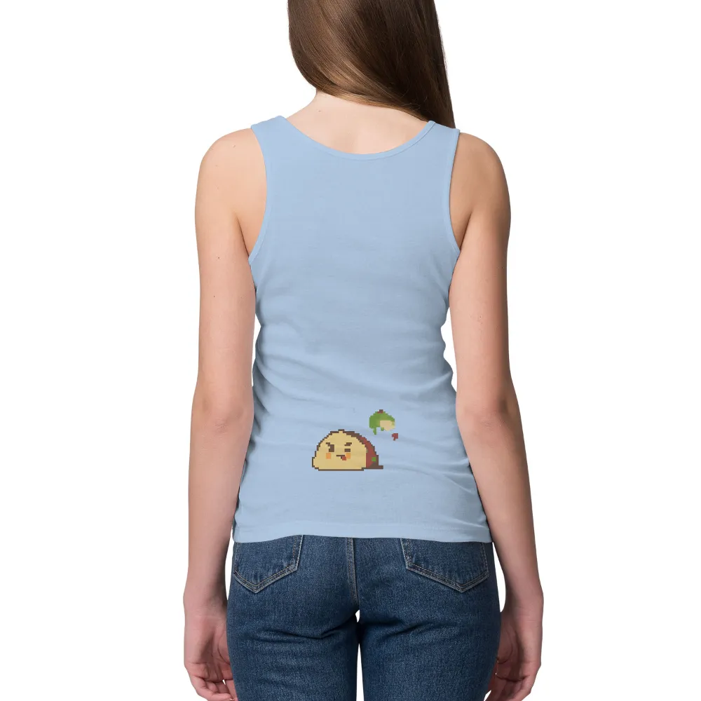 Shirts Graphic Tees: Pixel Art Taco with Broccoli - Whimsical Comfort Food|ultimate taco tuesday shirt