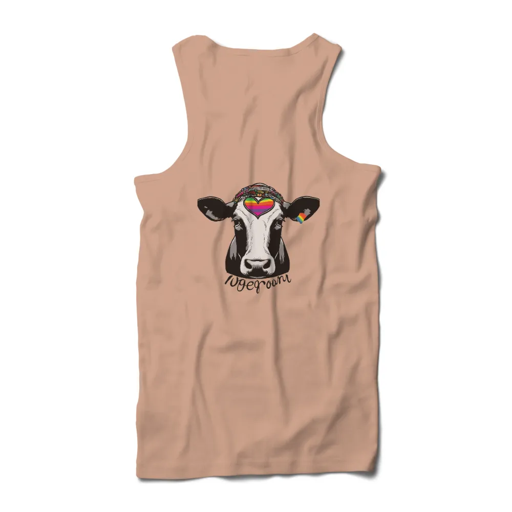 Custom T-Shirt Printing: Bessie the Cow - Love and Acceptance|rainbow penguin shirt