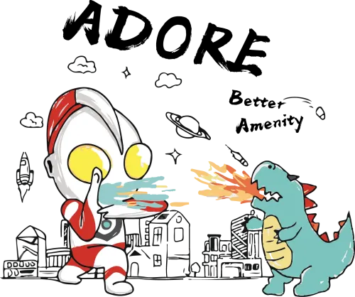 Customized Tee Shirts: Ultraman and Dinosaur Adore Each Other