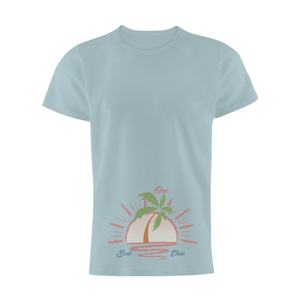 Shirts Graphic Tees: One Best Class - Beach Sunset Palm Tree Design|sun protective shirts for the beach