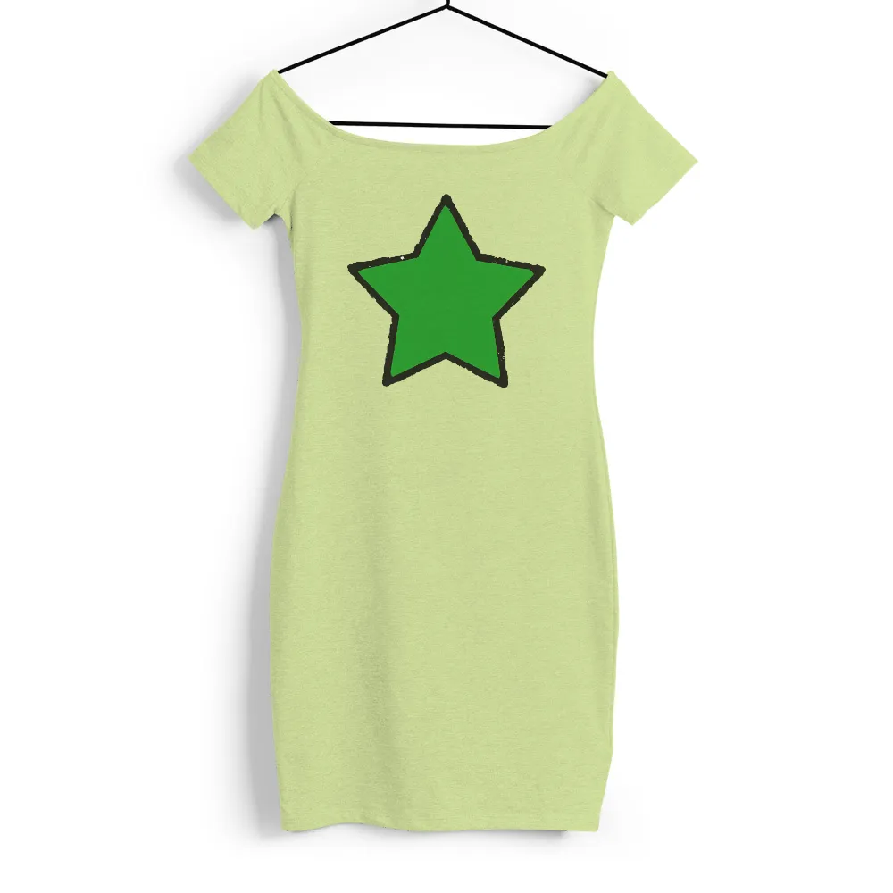 Custom Tee Shirts: Street Art Inspired by Hope and Creativity| luminous green star