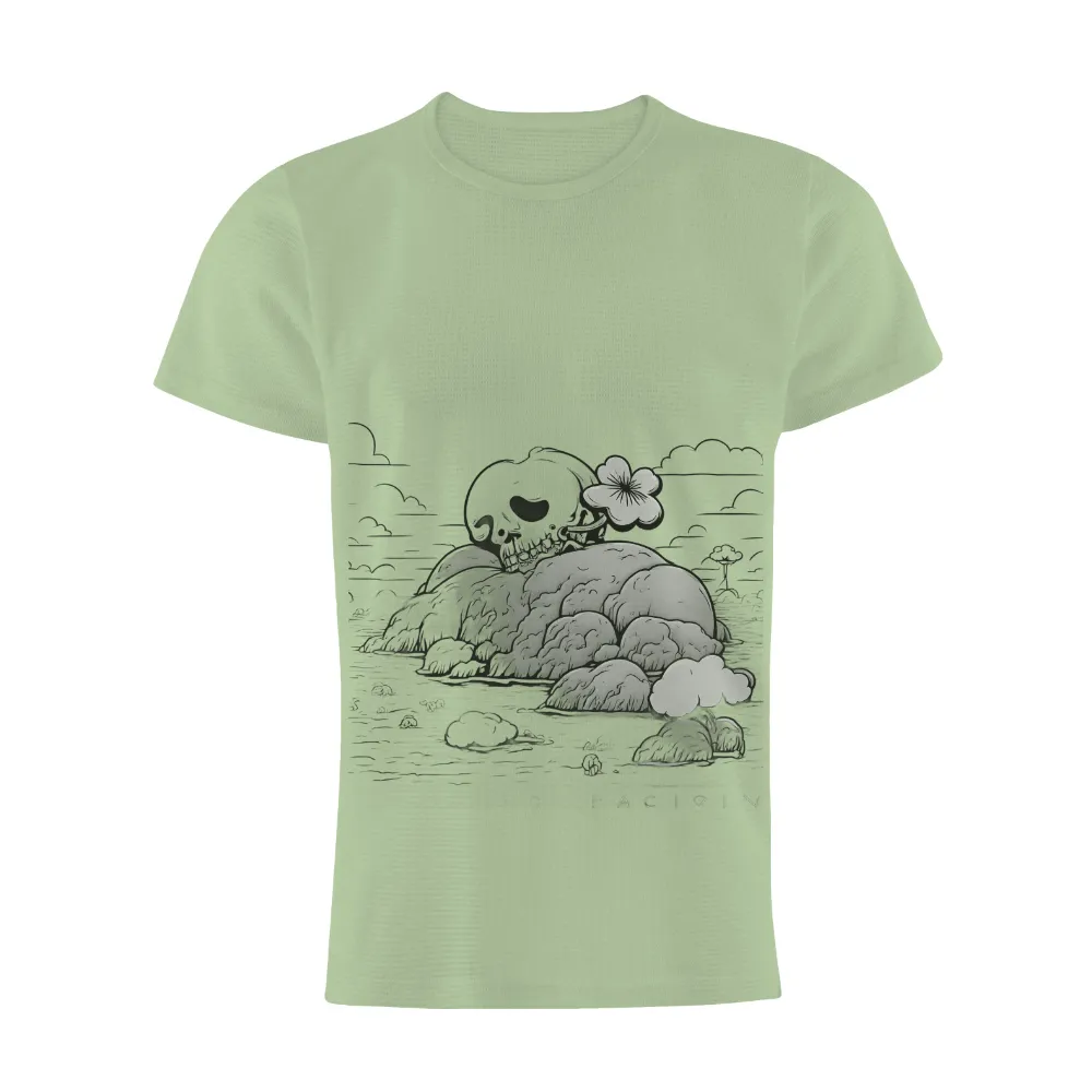 Vintage Skull Flower Design: Embrace the Duality of Life and Death|t shirt roblox vintage