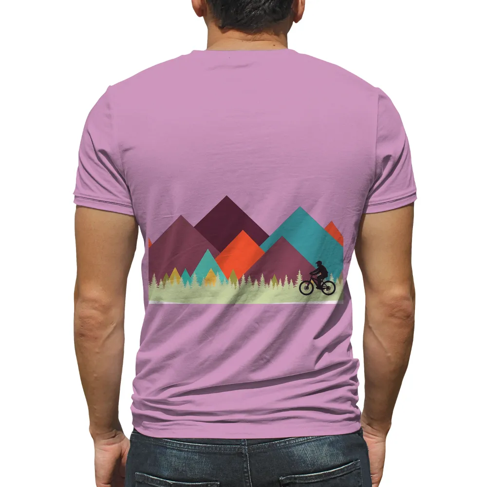 Custom T-Shirt Printing: Mountain Biking Adventure | Thrill & Nature| forest landscape