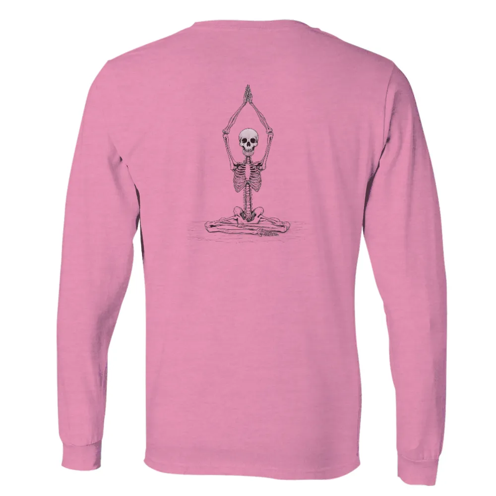 Skeleton Yoga: A Symbol of Inner Peace - Graphic Tees| black background