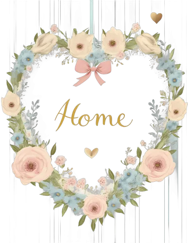 T-Shirts Design: Floral Wreath of Home Love