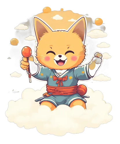 Custom Tee Shirts: Kumo the Joyful Fox in the Night Sky