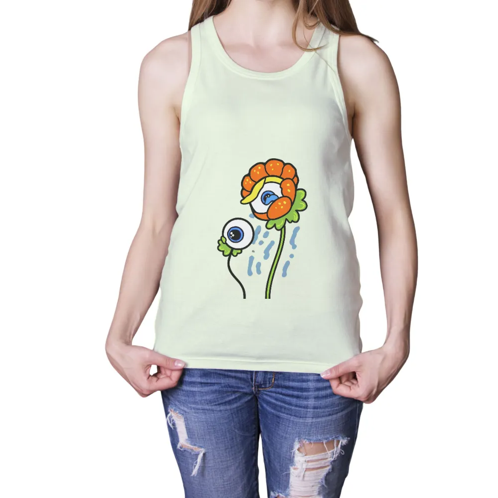 TShirt Design: Sunny the Sunflower with Eyeball - Artistic and Compassionate|sunflower bee shirt