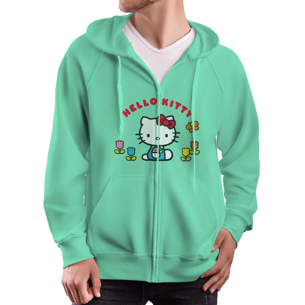 T-Shirts Custom: Spread Joy with Kitty's Whimsical Garden Design|cute white roblox t shirt