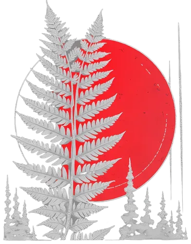 Custom Tee Shirts: Silver Fern Under the Red Moon