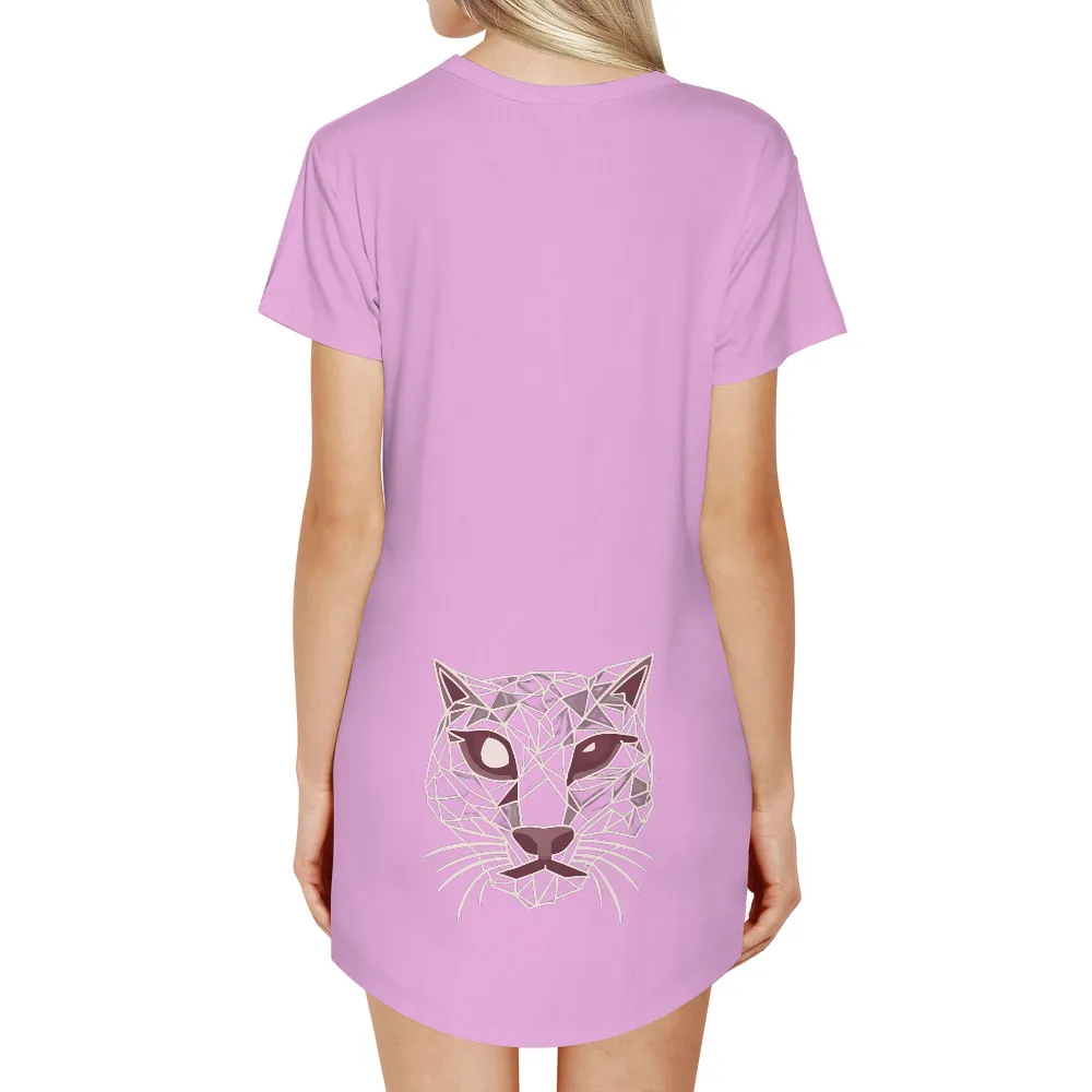 Tee Shirts Printed: Geometric Panther - Strength and Modern Aesthetic|aesthetic pink t shirt roblox