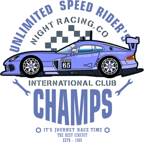 T-Shirt Printing: Blue Viper - Unlimited Speed Riders International Club Champs