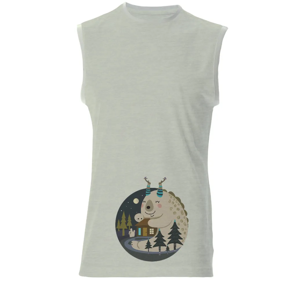 Tee Shirts Printed: Luna's Forest Sanctuary - Whimsical Giant and Snail Friendship|pirate hawaiian shirt night