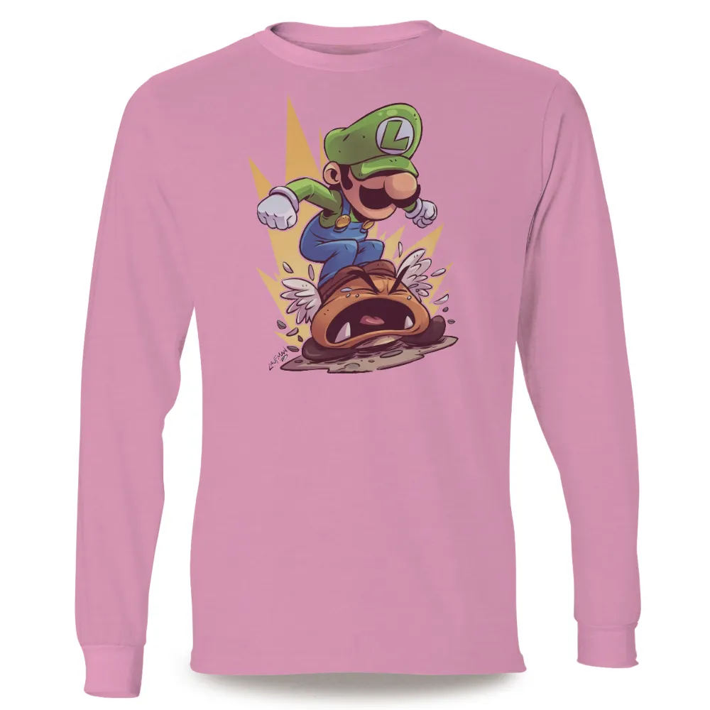 T-Shirts Custom: Luigi's Leap - Funny Gaming Pop Culture|retro red hot chili peppers t shirt