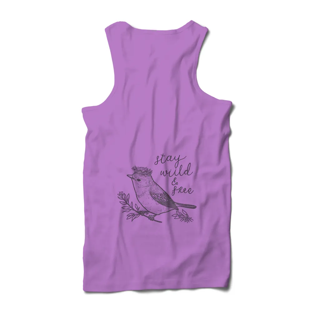 Stay Wild & Free TShirt Printing - Monochromatic Bird Design|bird shirt 80s