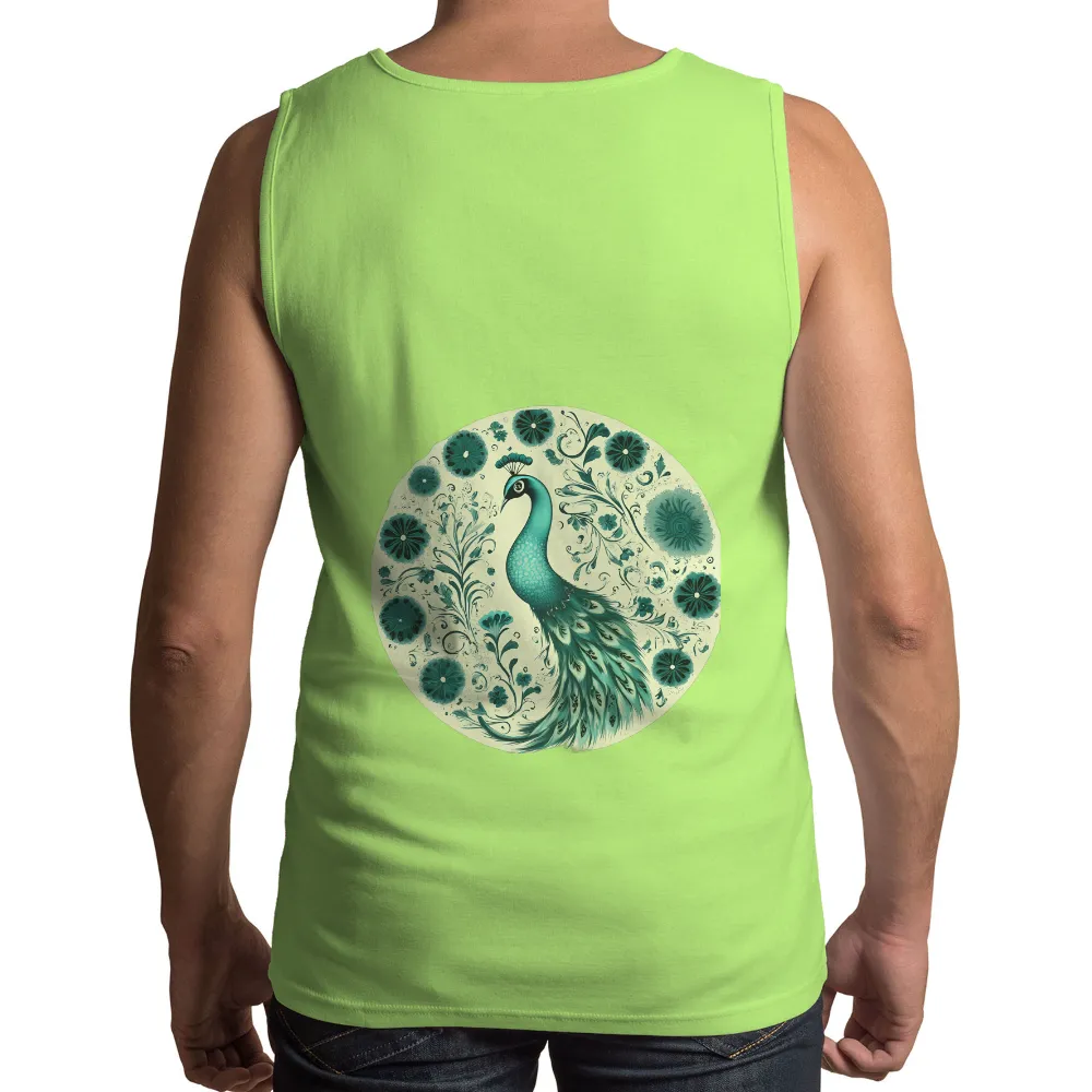 T-Shirts Custom: Majestic Peacock in Teal Garden|olive garden pride shirt