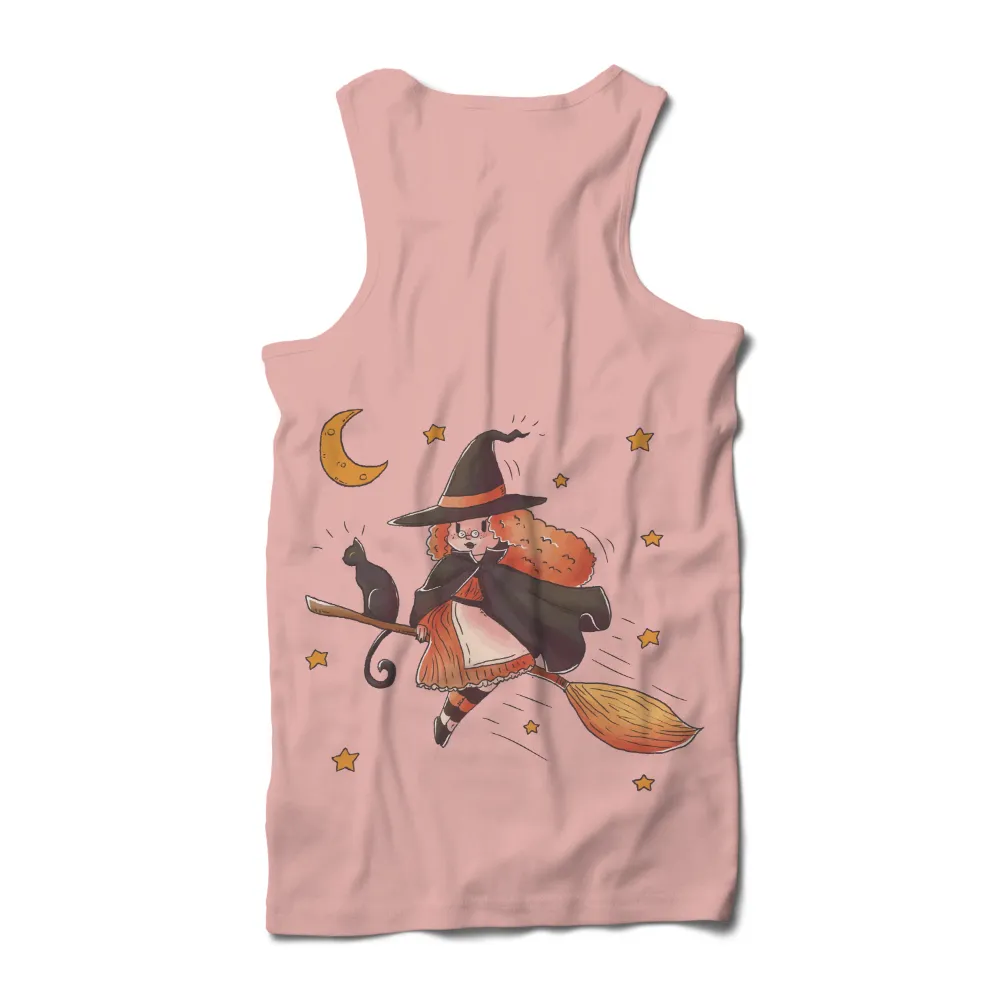 Custom Tee Shirts: Luna's Midnight Flight - Witch, Magic, Night Sky|fantasy football goat shirt