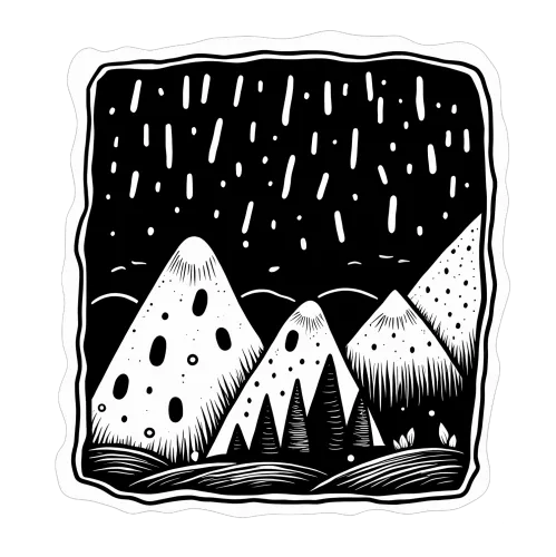 T-Shirts Design: Magical Mountains and Rainy Forest