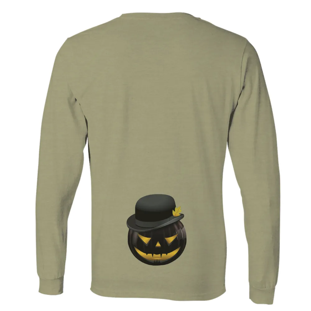 Tee Shirts Printed: Stylish Pumpkin with Bowler Hat - Halloween Icon|halloween ends tshirts