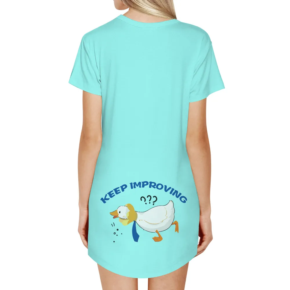 Graphic Tees: Keep Improving - Quack's Journey|duck wearing shirt