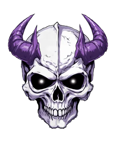 Custom T-Shirt Printing: Embrace the Dark Power with Purple Horned Skull