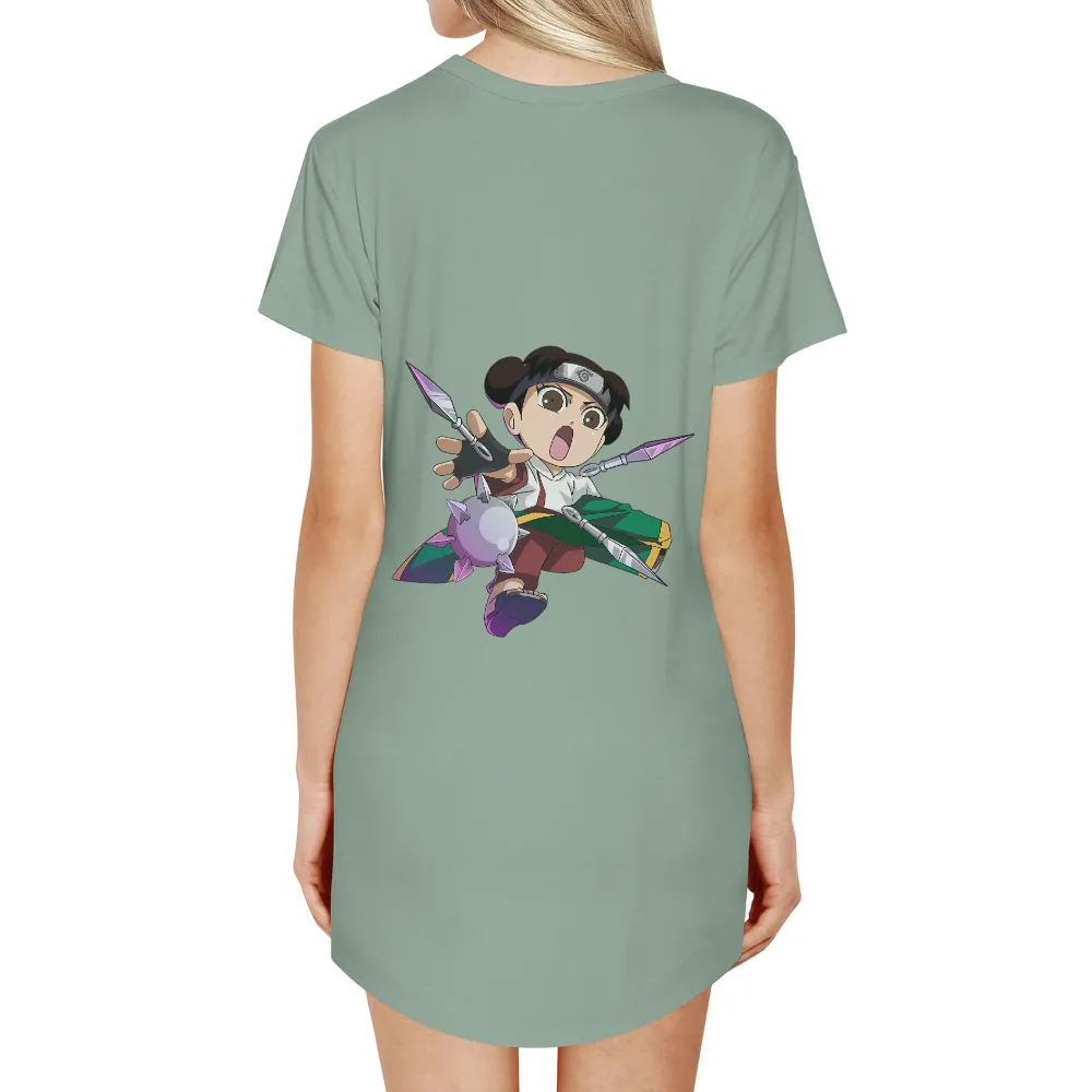 T-Shirts Design: Tenten's Dynamic Pose - Anime Character Inspired|roblox t shirt ninja black