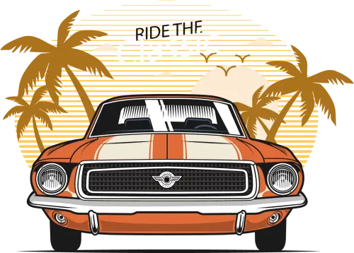 Custom Tee Shirts: Ride Solo Classic - Vintage Car Adventure