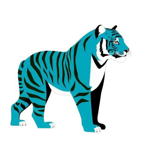 Custom T-Shirt Printing: Blue Tiger - Power and Courage in the Urban Jungle