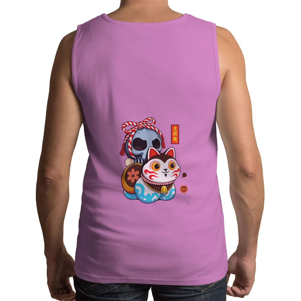 Tee Shirt Printing: Maneki Neko & Skull - A Blend of Tradition and Modern Art| traditional patterns