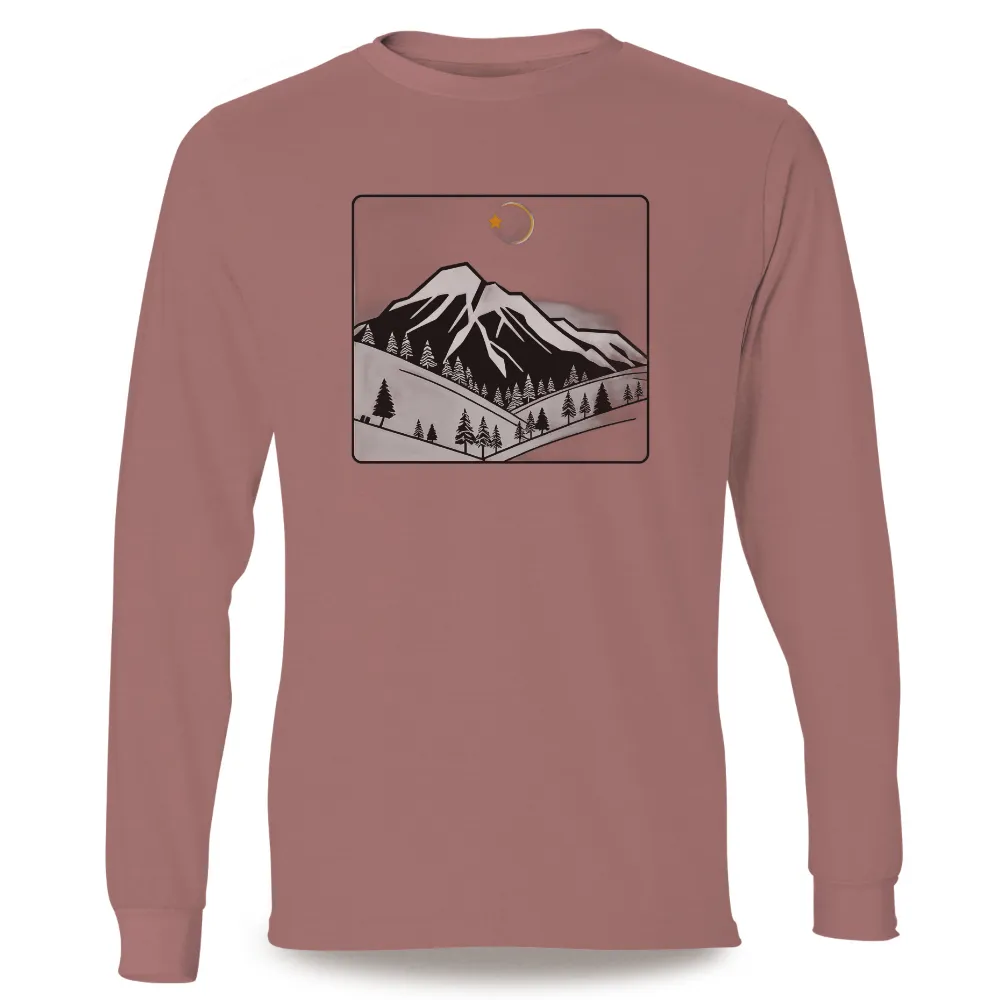 T-Shirts Custom: Serene Mountain Night | Nature-Inspired Design| forest