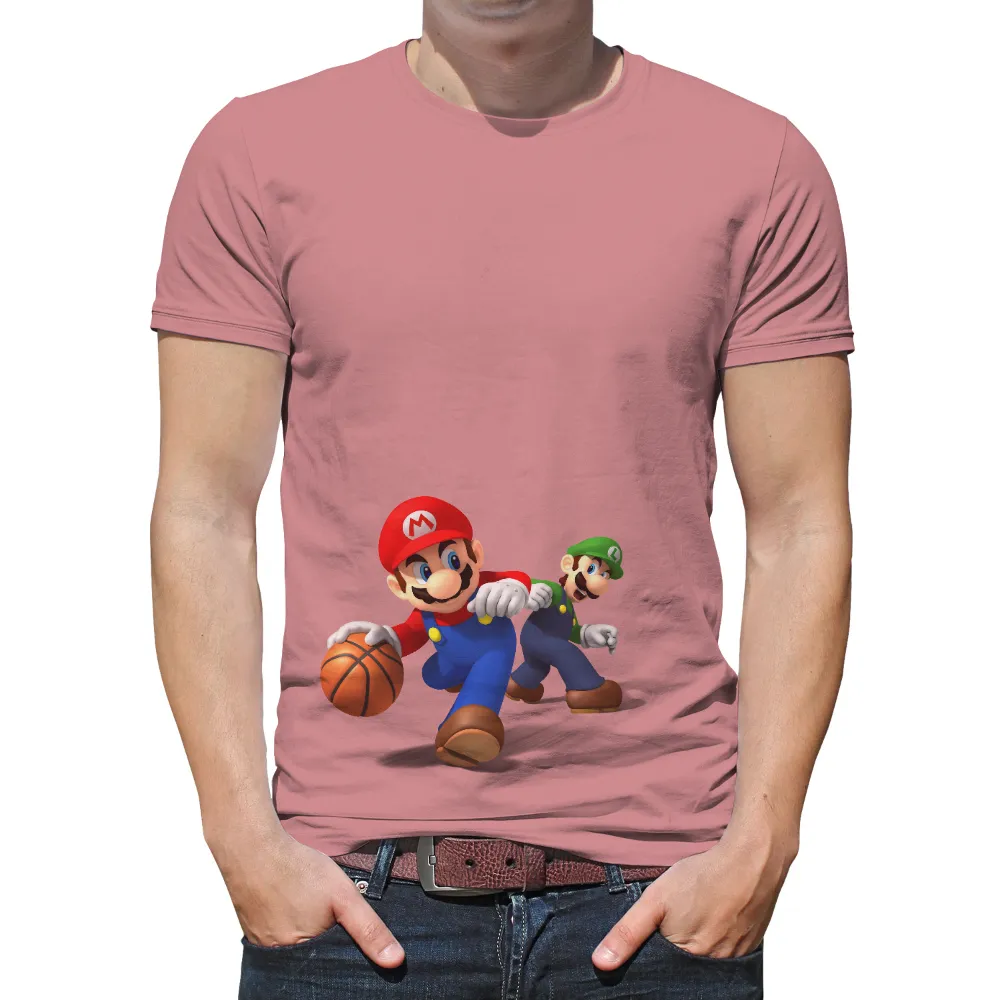 Tee Shirts Printed: Mario and Luigi Basketball Competition|t shirt roblox basketball