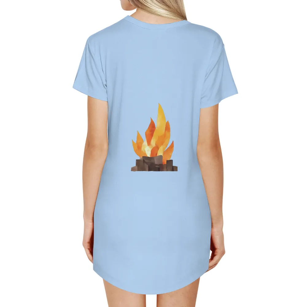 Custom Tee Shirts: Campfire Spirit - Nature's Warmth|artist known for street art