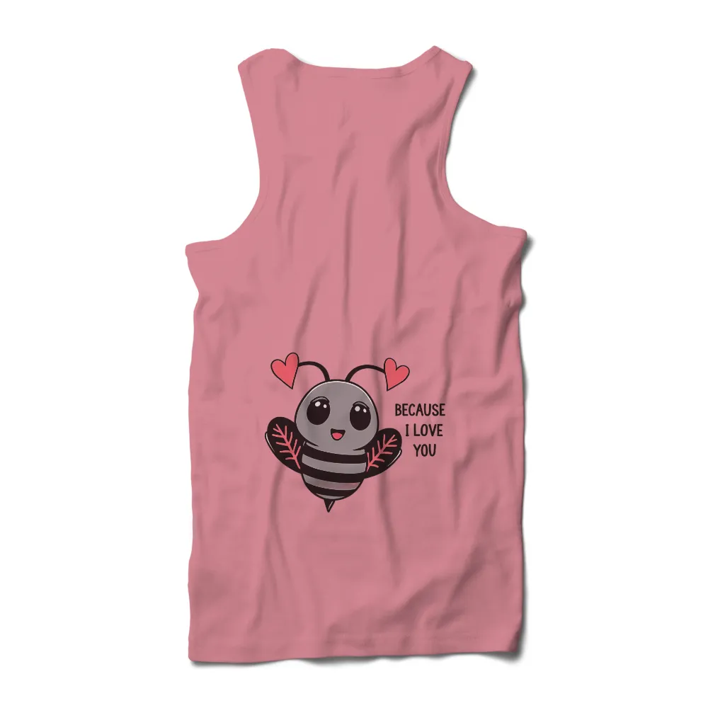 Customized Tee Shirts: Because I Love You - Whimsical Bee Design|cartoon tshirt for ladies