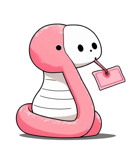 T-Shirts Design: Whisp the Curious Snake with Blank Card