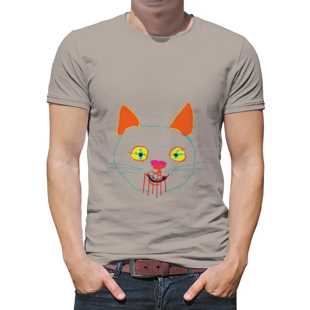 Custom T-Shirt Printing: Neon Cat Guardian - Artistic Designs|a lab karate cat t shirt