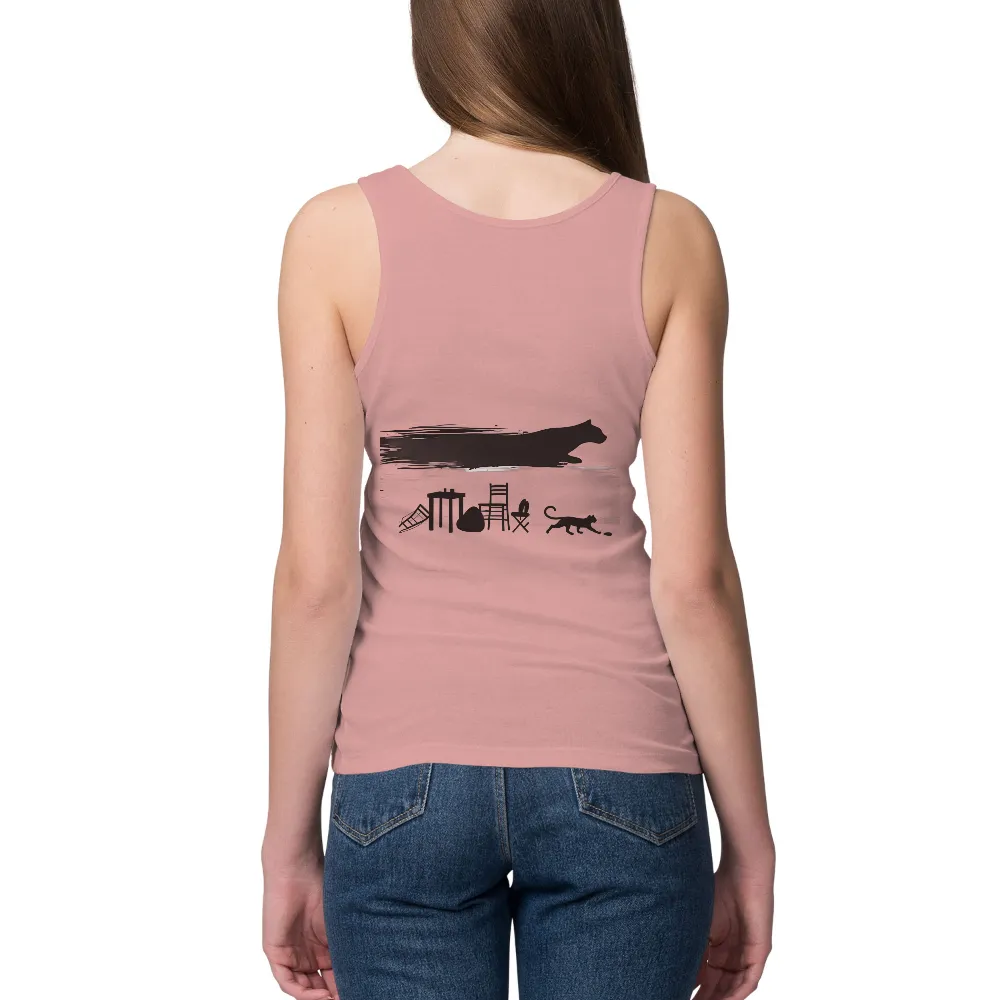 Graphic Tees: Dreamlike Cat Exploration - Artistic Design|womens valentines graphic tee