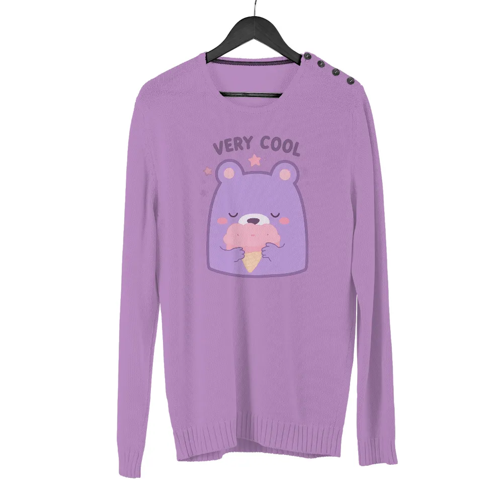 Tee Shirt Printing: Breezy Bear's Cotton Candy Ice Cream - VERY COOL|summer business casual women's tops