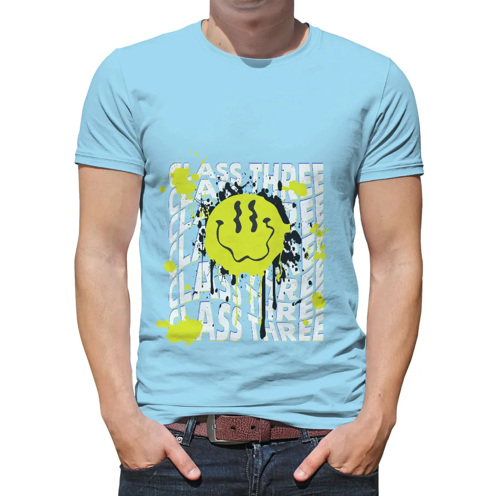 Customized Tee Shirts: Urban Art Smile - Pop Culture & Retro Vibes|cartoon graffiti printed shirt