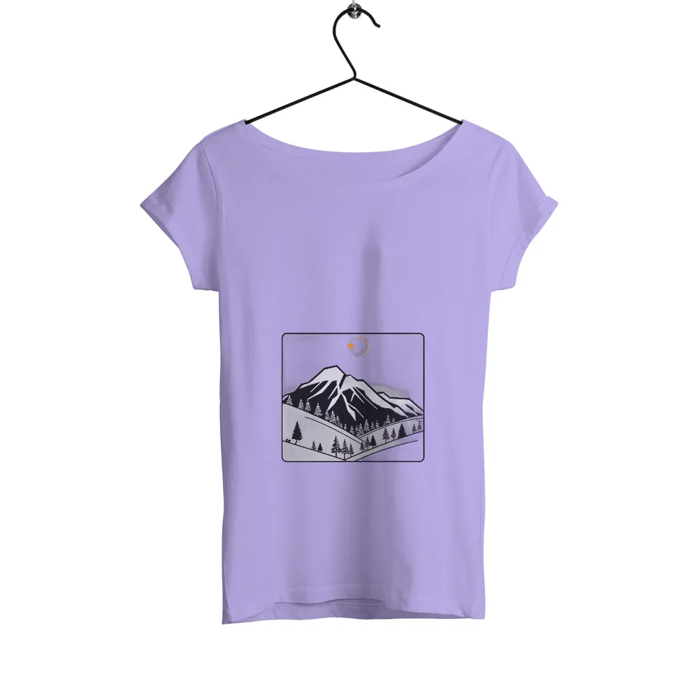 T-Shirts Custom: Serene Mountain Night | Nature-Inspired Design| tranquil night