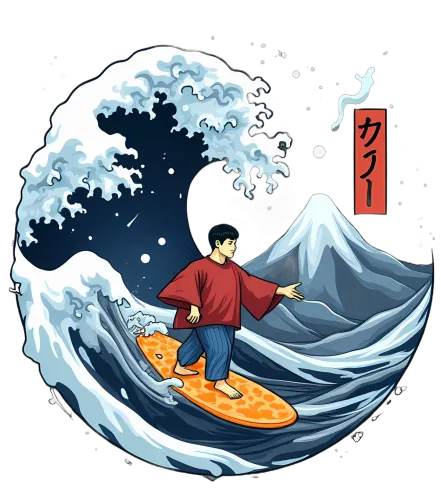 Tee Shirt Printing: Surfing the Great Wave - Japanese Culture Meets Modern Surfing