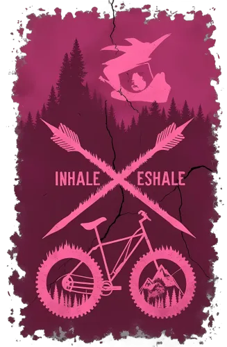 T-Shirts Pattern: Mountain Biking Adventure with Nature Elements