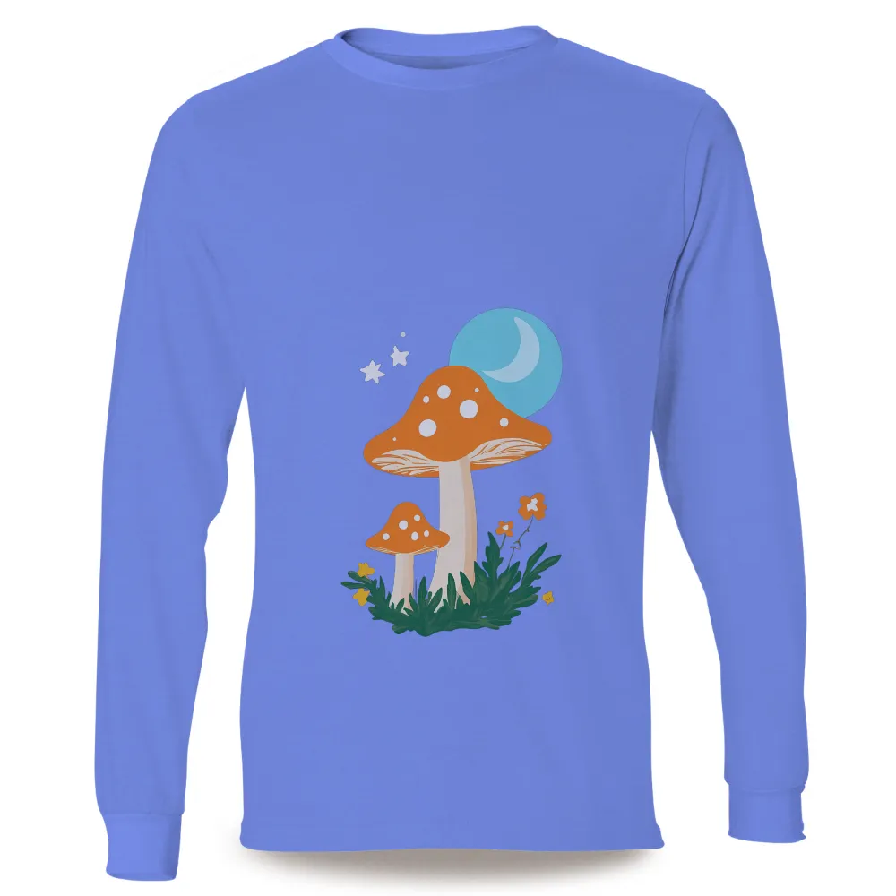 Graphic Tees: Enchanting Mushrooms Under the Moonlight|pirate hawaiian shirt night