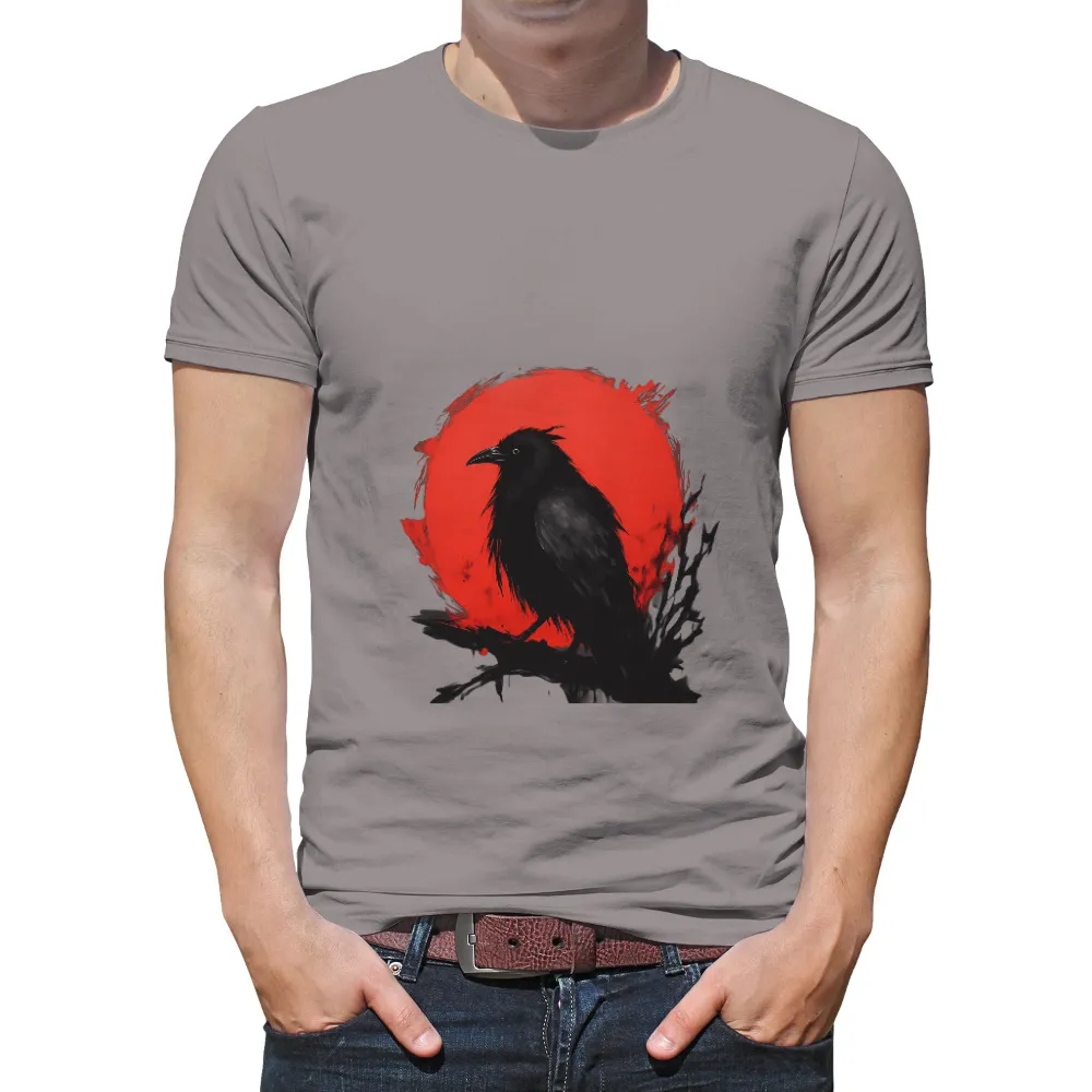 Shirts Graphic Tees: Raven Silhouette Against Blood-Red Moon|avs game last night