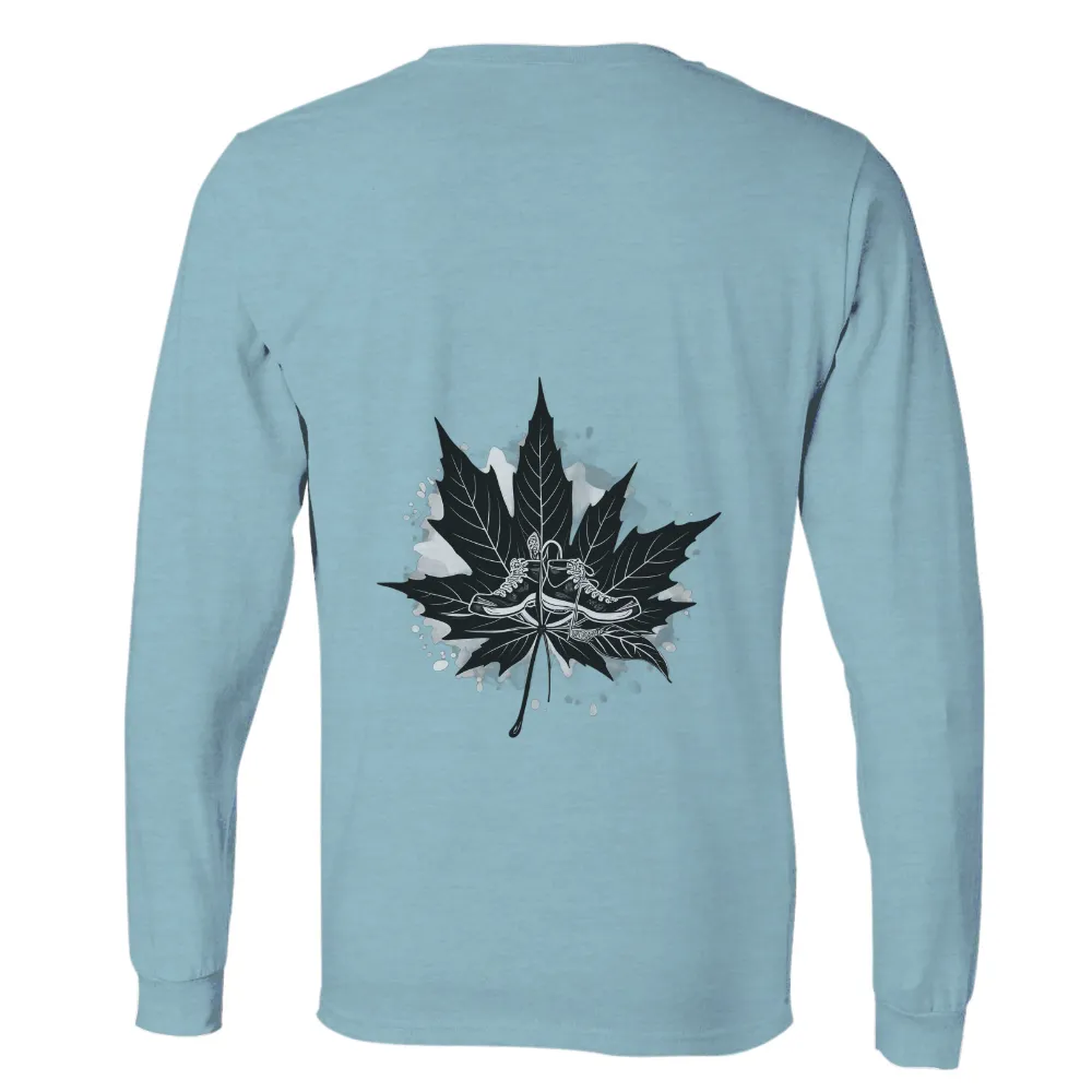 Customized Tee Shirts: Maple Leaf and Sneakers - Nature Meets Urban|t shirt painting on nature