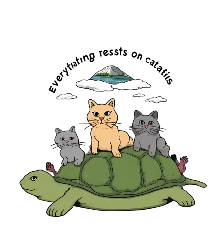 Custom Tee Shirts: Cats on Turtle - Tranquility and Peace