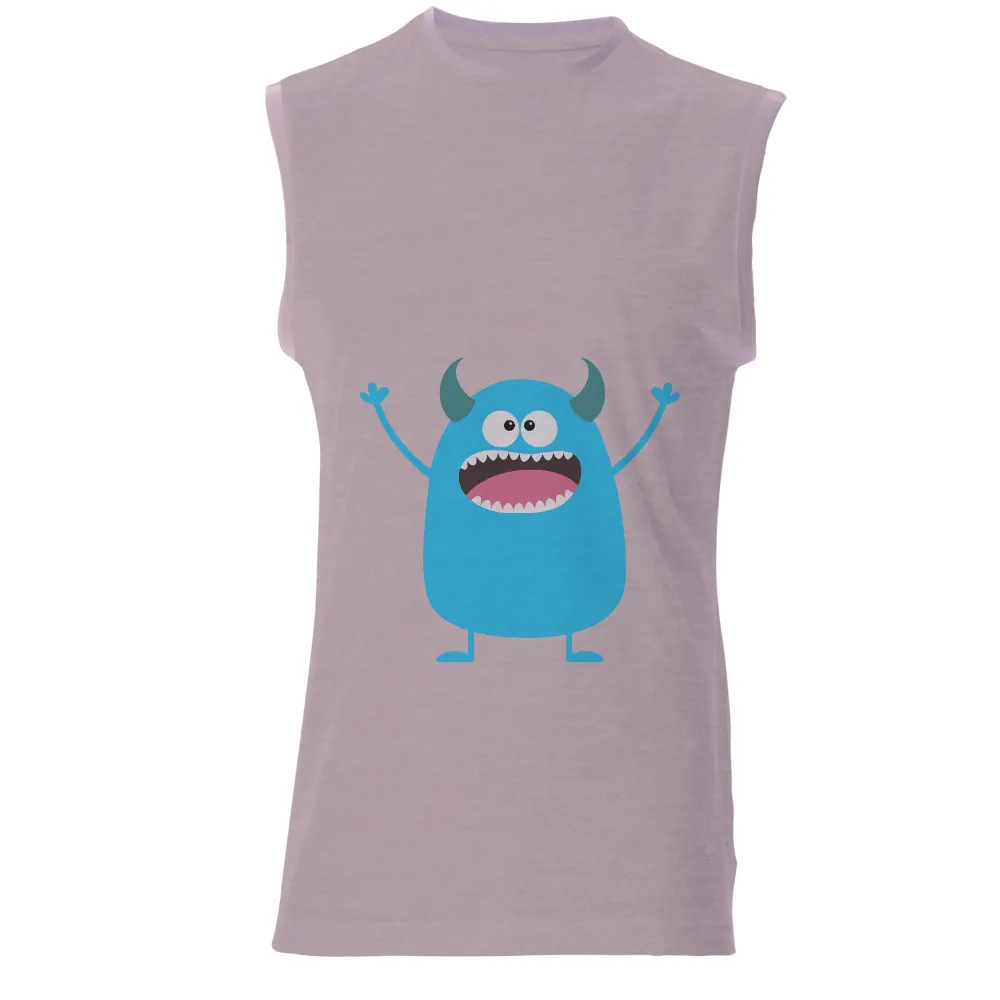 Customized Tee Shirts: Cheerful Blue Monster - Funny & Whimsical Design|happy mondays call the cops t shirt