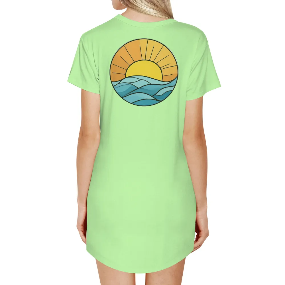 T-Shirts Custom: Sunset Serenity Over the Ocean|sunset t